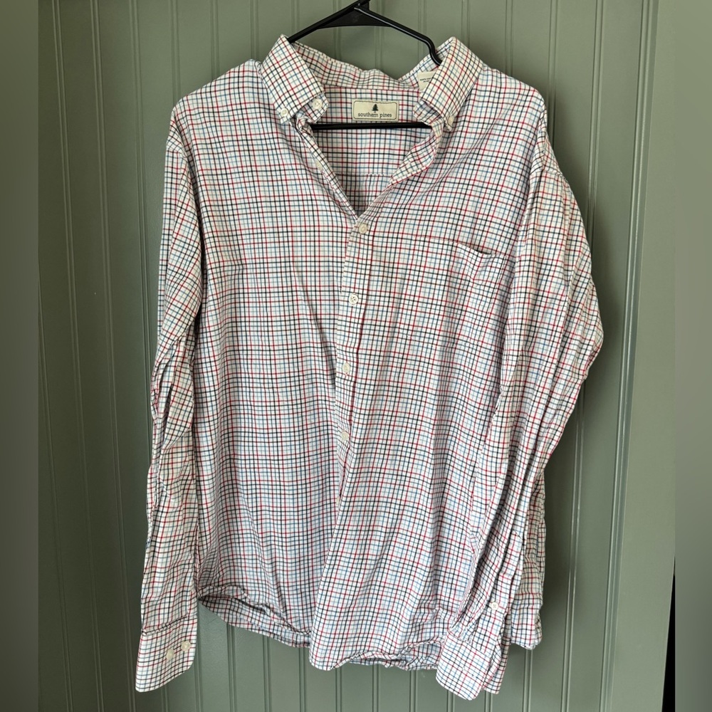 Red and Blue Plaid Casual Shirt